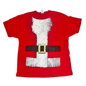 Men’s Santa Beard Black Belt Short Sleeve T-Shirt 2XL